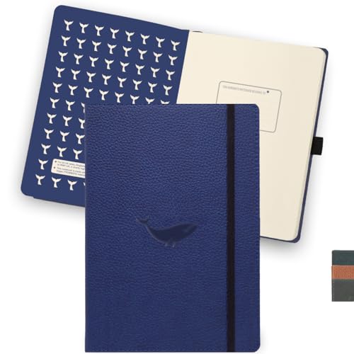 Dingbats - Wildtiere Blanko Extra Großes Notizbuch, Blauwal, A4 - Hardcover Notizbuch - Perforiert, Cremefarben 100gsm Tintenfestes Papier von Dingbats* Notebooks