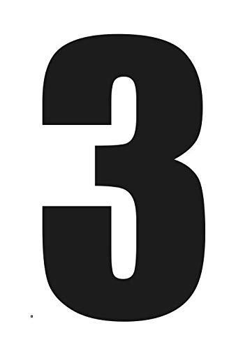 Dinger-Design 2 Große Nummern für Mülltonnen Mülleimer Selbstklebend Aufkleber Nummer (Schwarz, 3) von Dinger-Design