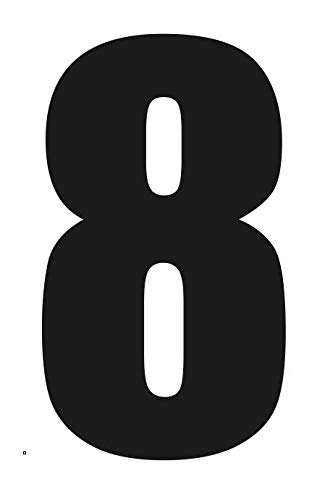 Dinger-Design 2 Große Nummern für Mülltonnen Mülleimer Selbstklebend Aufkleber Nummer (Schwarz, 8) von Dinger-Design