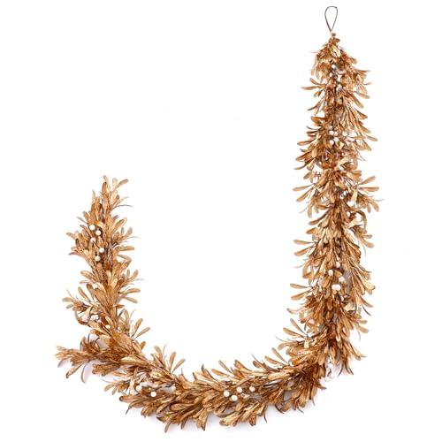 Dingion 1,8m Weihnachten Gold Buchsbaum Blatt Girlande Künstliche Blatt Girlande mit Perle Weiß Beere für Weihnachten Kamin Haustür Treppen Dekoration Winter Verlobung Geburtstag Hochzeit Party Dingion 1,8m Weihnachten Gold Buchsbaum Blatt Girlande Künstliche Blatt Girlande mit Perle Weiß Beere für Weihnachten Kamin Haustür Treppen Dekoration Winter Verlobung Geburtstag Hochzeit Party von Dingion