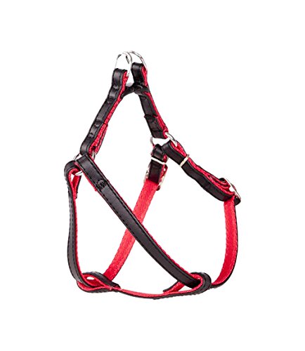 Dingo 93092 Hundegeschirr mit Kunststoffschnalle, einfach zu tragen, modernes strapazierfähiges Kunstleder, handgefertigt, Schwarz und Rot von Dingo Waldemar Rutkowski