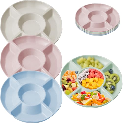 Dinhauyon Snack Platte, 4 Stück Snackteller Snackschale, 23cm 5 Kammern farbiger runder maschinenwaschbare Snack Verteilungsschalen für Familienversammlungen wie Obst Platte Party Kino und Buffet Dinhauyon Snack Platte, 4 Stück Snackteller Snackschale, 23cm 5 Kammern farbiger runder maschinenwaschbare Snack Verteilungsschalen für Familienversammlungen wie Obst Platte Party Kino und Buffet von Dinhauyon