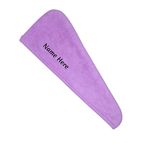 Dinikally Personalisierte Name Haar Trocken Handtuch Wickeln Schnell Trockenes Haar Turban FÜR Frauen Und Männer (Purple) von Dinikally