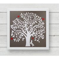 Scherenschnitt Stammbaum - Personalisiertes Bild, Mit Dackel Und Roten Herzen Scherenschnitt Stammbaum - Personalisiertes Bild, Mit Dackel Und Roten Herzen von DinkyThings