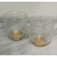 Vintage Art Deco Gläser Gold Coquette Trinkgefäß, 2Er-Set von DinnerPartyDarling