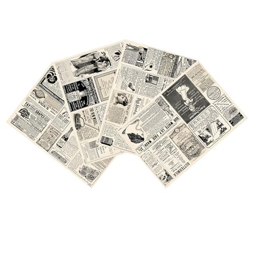 Dinnergut | 4x12 Papier-Tischsets mit Newspaper Motiv | 48 Stück DIN A3 | Premium Papier | Tischunterlage mit Vintage-Anzeigen | Zeitung, Mottoparty | Einweg Platzset für Tischdeko Dinnergut | 4x12 Papier-Tischsets mit Newspaper Motiv | 48 Stück DIN A3 | Premium Papier | Tischunterlage mit Vintage-Anzeigen | Zeitung, Mottoparty | Einweg Platzset für Tischdeko von Dinnergut
