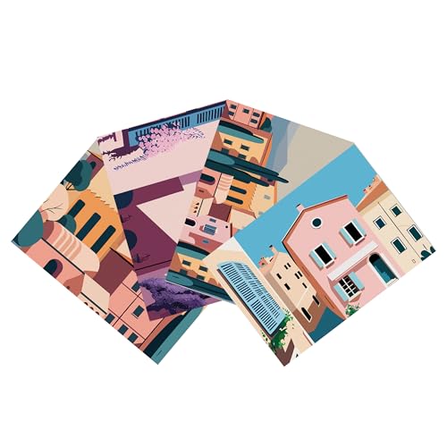 Dinnergut | 4x12 Papier-Tischsets mit Ticino Motiv | 48 Stück DIN A3 | Premium Papier | Tischunterlage mit bunten Häusern | Stadt, Haus, Party, Sommer | Einweg Platzset für Tischdeko Dinnergut | 4x12 Papier-Tischsets mit Ticino Motiv | 48 Stück DIN A3 | Premium Papier | Tischunterlage mit bunten Häusern | Stadt, Haus, Party, Sommer | Einweg Platzset für Tischdeko von Dinnergut