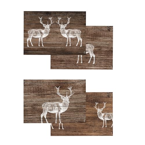 Dinnergut | 4x24 Papier-Tischsets mit Deer Lodge Motiv | 96 Stück DIN A3 | Premium Papier | Tischunterlage mit Hirsch | Holz, Wald, Tiere, Wild | Einweg Platzset für Tischdeko Dinnergut | 4x24 Papier-Tischsets mit Deer Lodge Motiv | 96 Stück DIN A3 | Premium Papier | Tischunterlage mit Hirsch | Holz, Wald, Tiere, Wild | Einweg Platzset für Tischdeko von Dinnergut