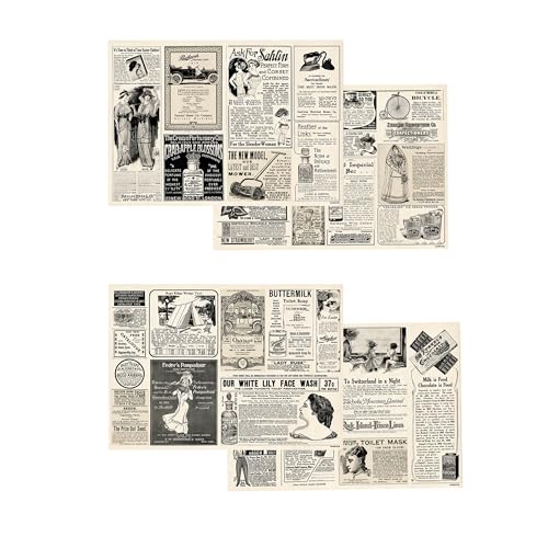 Dinnergut | 4x24 Papier-Tischsets mit Newspaper Motiv | 96 Stück DIN A3 | Premium Papier | Tischunterlage mit Vintage-Anzeigen | Zeitung, Mottoparty | Einweg Platzset für Tischdeko Dinnergut | 4x24 Papier-Tischsets mit Newspaper Motiv | 96 Stück DIN A3 | Premium Papier | Tischunterlage mit Vintage-Anzeigen | Zeitung, Mottoparty | Einweg Platzset für Tischdeko von Dinnergut