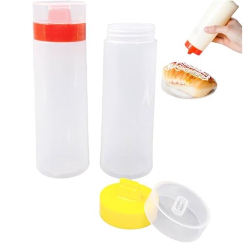 2 Stück Gewürzflasche, 4-Loch-Flaschen Für Salatsauce, Squeeze-typ, Natürliches, Sicheres Harz Für Die Küche, Esszimmer, Ketchup, Marmelade von Dinntty