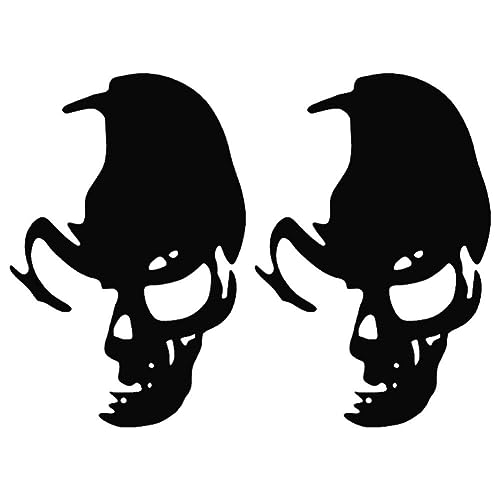 Dinntty Autoaufkleber 2 Stück lustiger Totenkopf-Styling-Aufkleber wasserdicht Auto-Halloween-Aufkleber Selbstklebender Totenkopf-Aufkleber Auto-modifiziertes Dekor von Dinntty