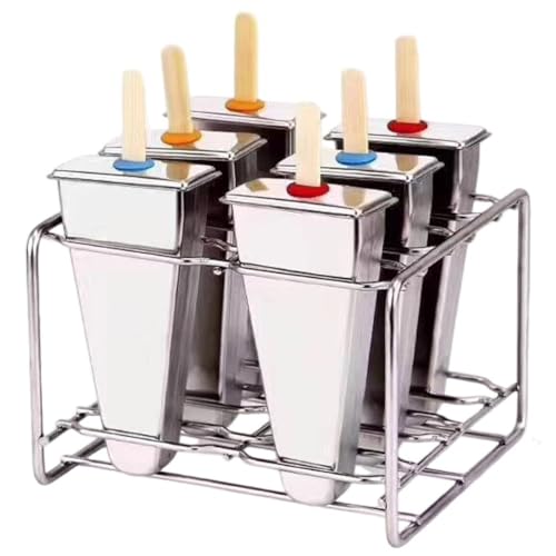 Dinntty EIS Stiel-Form, Edelstahl-Eiscreme-Form, Popsicle-Form Stielhalter-Basis, Popsicle-eiswürfelform, Eisformen-Maker, Gefrierschrank, 6er-Set Dinntty EIS Stiel-Form, Edelstahl-Eiscreme-Form, Popsicle-Form Stielhalter-Basis, Popsicle-eiswürfelform, Eisformen-Maker, Gefrierschrank, 6er-Set von Dinntty