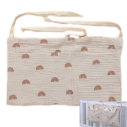 Dinntty Nachttisch-Organizer-Tasche Babybett-Hängetasche Mehrzweck-Kopfteil-Tasche Windel-Aufbewahrungstasche für Babyzimmer-Kinderbett von Dinntty