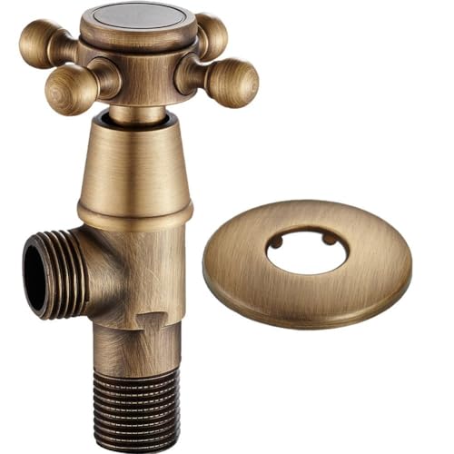 Dinntty Traditionelle Heizkörperventile, Retro-pflaumenblüten-handrad, Dreieck, Massives Messing, Klassischer Heizkörper-Thermostat, Duschkopf-ersatz von Dinntty