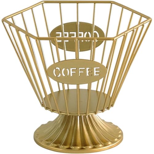 Eisen Kaffee Kapsel Halter Vintage Kaffee Lagerung Stehen Große Kapazität Gold Sechseckigen Tasse Kaffee Rack Container Für Küche von Dinntty