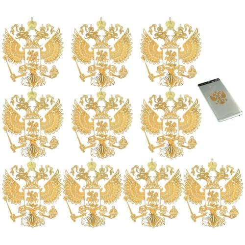 Dinntty Wappen von Russland Metall Aufkleber 10 stücke Wasserdicht Handy Aufkleber Auto Styling Dekoration Aufkleber von Dinntty