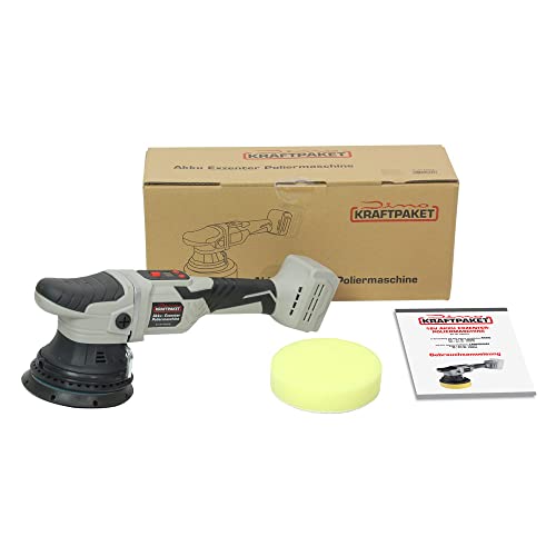 Dino KRAFTPAKET 15mm- 18V Bürstenlose Akku Exzenter Poliermaschine für Auto mit 125mm Stützteller Motor bürstenlos (Brushless Akkupoliermaschine), solo ohne Akku & ohne Ladegerät von Dino KRAFTPAKET