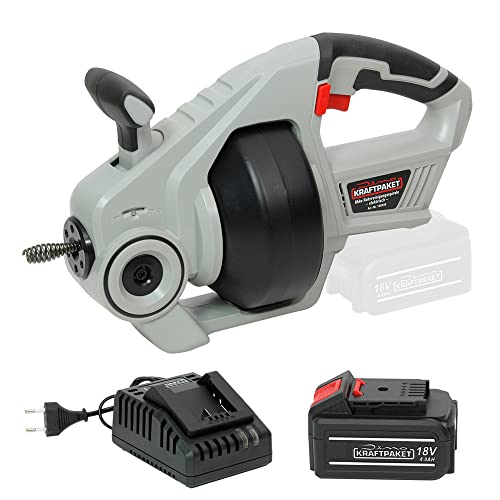 Dino KRAFTPAKET 18V-450W Akku Rohrreiniger elektrisch mit Rohrreinigungsspirale im Set mit 4Ah Akku und 4A Ladegerät Rohrreinigungsgerät geeignet für Rohrdurchmesser 19-76m Dino KRAFTPAKET 18V-450W Akku Rohrreiniger elektrisch mit Rohrreinigungsspirale im Set mit 4Ah Akku und 4A Ladegerät Rohrreinigungsgerät geeignet für Rohrdurchmesser 19-76m von Dino KRAFTPAKET