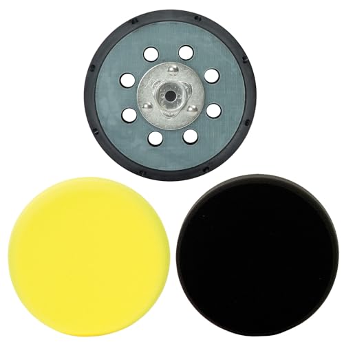 Dino KRAFTPAKET UPGRADE-Set bestehend aus 125mm Stützteller und Polierpads. Passend zu Exzenter Poliermaschine 21mm-720W (640213) für die Auto Politur von Dino KRAFTPAKET