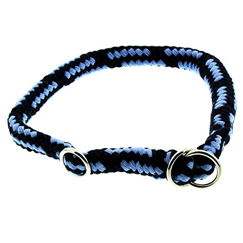 Dinoleine Hunde-Halsband/Stoppwürger, Größenverstellbar, Natürliche Baumwolle, Größe: XS/ 35 cm, Marine/Babyblau, 141019 von Dinoleine
