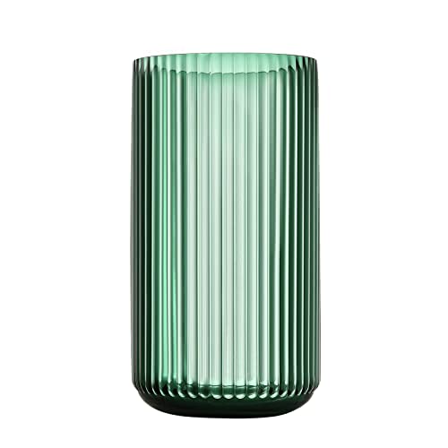 Dinyeo Große zylinderförmige Blumenvase aus grünem Glas für Bauernhaus, Esstisch, Tafelaufsätze, Dekoration von Dinyeo