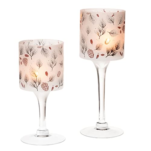2er Set Windlicht Herbst Zweige | Glaswindlicht Teelichthalter Kelch | 20-25 cm 2er Set Windlicht Herbst Zweige | Glaswindlicht Teelichthalter Kelch | 20-25 cm von Dio only for you