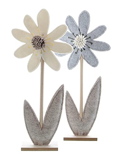 Dio only for you 2er Set Aufsteller Blume Filz | Blumen Dekofigur Dekoobjekt Filzblume | 16x35 cm von Dio only for you