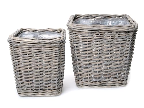 Dio only for you 2er Set Pflanzkorb Weide eckig | Blumenkorb Korb Weidenkorb Pflanzgefäß | 23-36 cm Dio only for you 2er Set Pflanzkorb Weide eckig | Blumenkorb Korb Weidenkorb Pflanzgefäß | 23-36 cm von Dio only for you