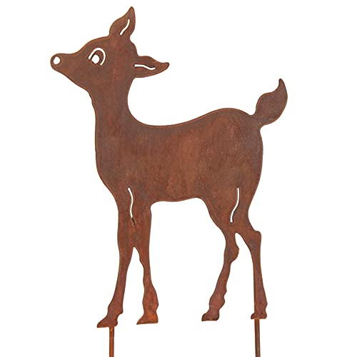 Dio only for you Blumenstecker REH Rost | Gartenstecker Gartenfigur Gartendeko Herbst | 50x27 cm von Dio only for you