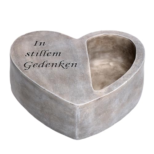 Dio only for you Grabschmuck Pflanzherz | In stillem Gedenken | Grabdeko Grab Urnengrab | 18x17 cm von Dio only for you