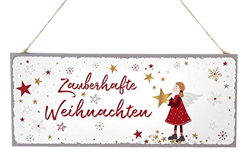 Metallschild Engel | Zauberhafte Weihnachten | Schild Türschild Weihnachten | 30 cm von Dio only for you