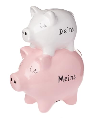 Dio only for you Spardose Schweinchen | Sparschwein Deins Meins | Sparbüchse Geldgeschenk | 15,9 cm von dio only for you