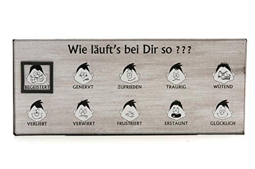 Dio 59340 Metallschild Wie läuft's 30x13 cm Magnetrahmen Schild mit Gesichtern von Unbekannt