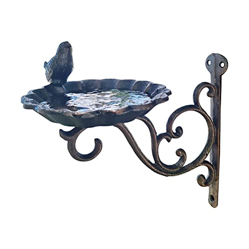 Dio Vogeltränke Nostalgie Stil 25x22 cm Futterstelle Gusseisen Wandhalterung Garten von Dio