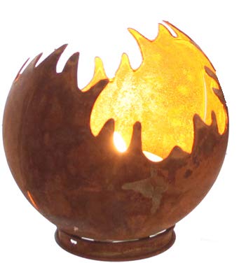 Edelrost Windlicht Feuerkugel Feuerball D11 Rost Metall von Dio