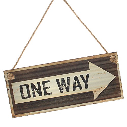 Dio Schild 'One Way', Blechschild One Way, Modern, Brown, Rechteckig, Metall, Wandmontage, Vorsicht, Schild von Dio