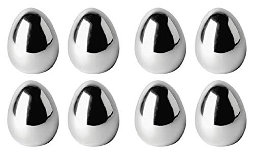 dekoratives frühlingshaftes kleines Deko-Ei Keramik-Ei Oster-Ei Keramik Silber glänzend ca. 6,5 x 8 cm Preis für 4 oder 8 Stück (8, Keramik) von Dio