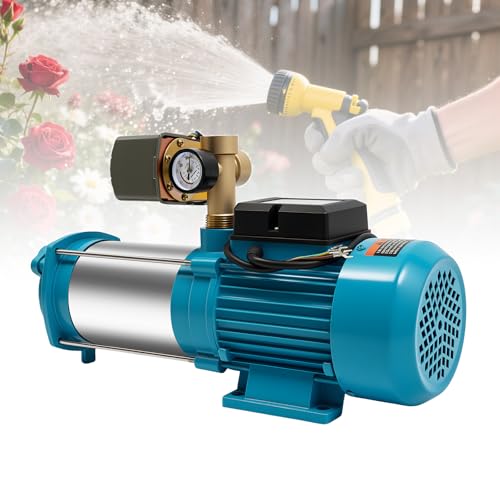DioPaiB 1300W Kreiselpumpe Selbstansaugend 4000L/h, Edelstahl Kreiselpumpe Hauswasserwerk 9.8Bar, Gartenpumpe mit Druckschalter und Manometer, Selbstansaugende Wasserpumpen Max. Wassertemperatur 35°C DioPaiB 1300W Kreiselpumpe Selbstansaugend 4000L/h, Edelstahl Kreiselpumpe Hauswasserwerk 9.8Bar, Gartenpumpe mit Druckschalter und Manometer, Selbstansaugende Wasserpumpen Max. Wassertemperatur 35°C von DioPaiB