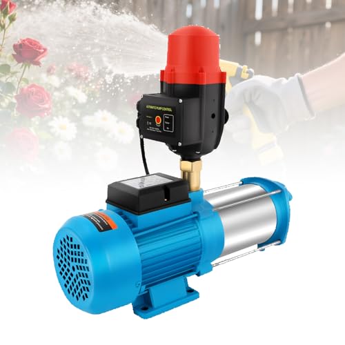 DioPaiB 1300w Kreiselpumpe Selbstansaugend, Edelstahl Gartenpumpe mit Manometer und Druckschalter, 4000L/h Wasserpumpen 9.8bar, Hauswasserwerk Pumpen 220v-230v, für Ackerland, Häuser DioPaiB 1300w Kreiselpumpe Selbstansaugend, Edelstahl Gartenpumpe mit Manometer und Druckschalter, 4000L/h Wasserpumpen 9.8bar, Hauswasserwerk Pumpen 220v-230v, für Ackerland, Häuser von DioPaiB