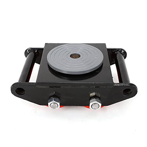 DioPaiB 6T Panzerrollen Transportfahrwerk Schwerlastrolle mit 4 PU-Richtungsräder Transportrollen 360° Drehung Industrieroller Transportwagen 30x21.5cm Möbeltransporthilfe schwerlastfahrwerk, Schwarz von DioPaiB