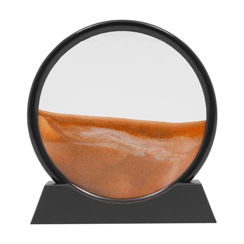 DioPaiB Sandbild Dynamisch 3D Sandscape, Sandbilder Zum Drehen, Fließende Sandmalerei Runde, Sandbilder für Erwachsene & Kinder Sandkunst Desktop, Sanduhr Dekoration für Heimdekoration, Büro, Gelb von DioPaiB