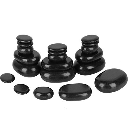 20 Stück Profi Massagestone Naturstein Lava Massagetherapie Set Hot Spa Rock Basaltsteine, Massagetherapie, Schwarz von Dioche