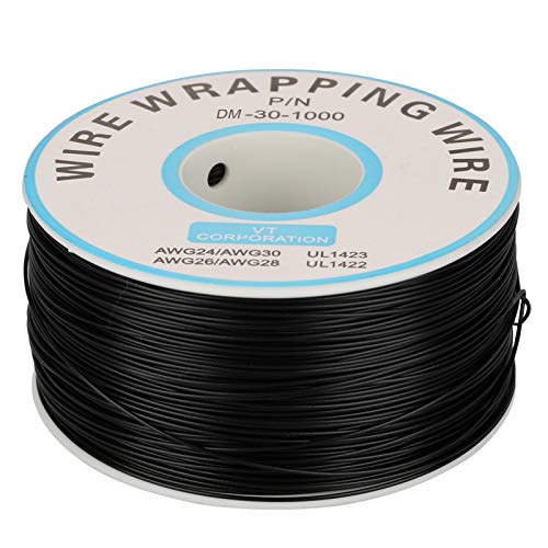 30 AWG Luftfahrt 30 AWG Monofilar Bis 1 Rolle Wire Wrapping Einzelne Kupferdrahtlitze 30 AWG Kabel 0,25 Mm Kerndurchmesser (Blau) (Schwarz) von Dioche