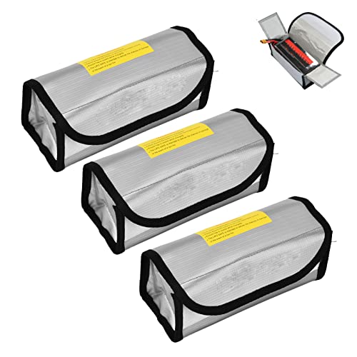3pcs Lipo Battery Safe Bag - Feuerfeste Explosionsgeschützte Hochtemperaturbeständigkeit Ladeschutztasche Feuerfeste Aufbewahrungstasche Schutzhülle für Heimwerkstätten von Dioche