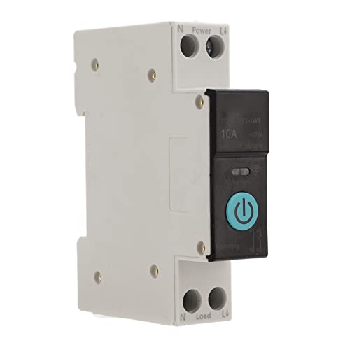 Din Rail Circuit Breaker Smart WIFI Switch Wireless Handy Fernbedienung 3 Timing-Modi Funktion für Haushaltsgeräte Geeignet für Smart Home(10 A) (10A) von Dioche