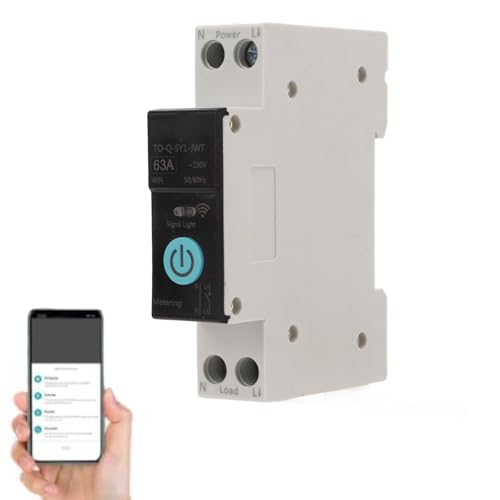 Din Rail Circuit Breaker Smart WIFI Switch Wireless Handy Fernbedienung 3 Timing-Modi Funktion für Haushaltsgeräte Geeignet für Smart Home(10 A) (63A) von Dioche