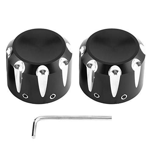 Dioche Achsmutter Abdeckung, Vorderachsmutternabdeckung für, 2Pcs CNC Aluminium Motorrad Vorderachse Skull Mutternschraube Abdeckkappe (Schwarz) von Dioche