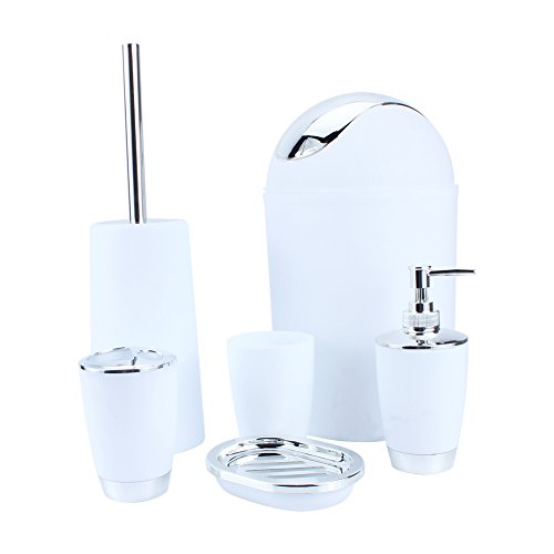 Dioche Badezimmer-Set,6-Teiliges Badezimmer Set Seifenspender Tumbler ToilettenbüRste HäNdedesinfektionsflasche Badezimmer- Und Toiletten-Set Umweltschutzharz Dioche Badezimmer-Set,6-Teiliges Badezimmer Set Seifenspender Tumbler ToilettenbüRste HäNdedesinfektionsflasche Badezimmer- Und Toiletten-Set Umweltschutzharz von Dioche