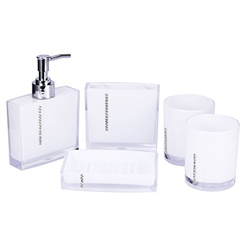 Dioche Badezimmer Zubehör Set, Badezimmerausstattung Badezimmer-Accessoires Acryl Lila 5-TLG. Anzug Acryl Badezimmer-Accessoires-Set Badewannentasse Zahnbürstenhalter Seifenschale Dioche Badezimmer Zubehör Set, Badezimmerausstattung Badezimmer-Accessoires Acryl Lila 5-TLG. Anzug Acryl Badezimmer-Accessoires-Set Badewannentasse Zahnbürstenhalter Seifenschale von Dioche