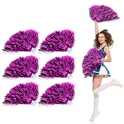 Dioche Cheerleading Poms, leichte Cheerleader Pom Poms für Nacht Cheer Sports Party Dance, Hand Blumen, Kunststoff Cheerleader Pom Poms Für Sportwettbewerb Cheer Dance Party Erwachsene (Rosenrot) von Dioche